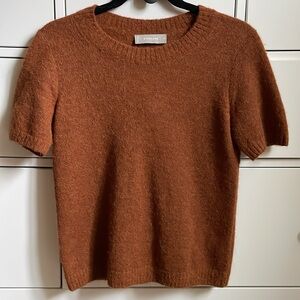 Everlane The Alpaca Sweater Tee, Copper Rust Brown, XS